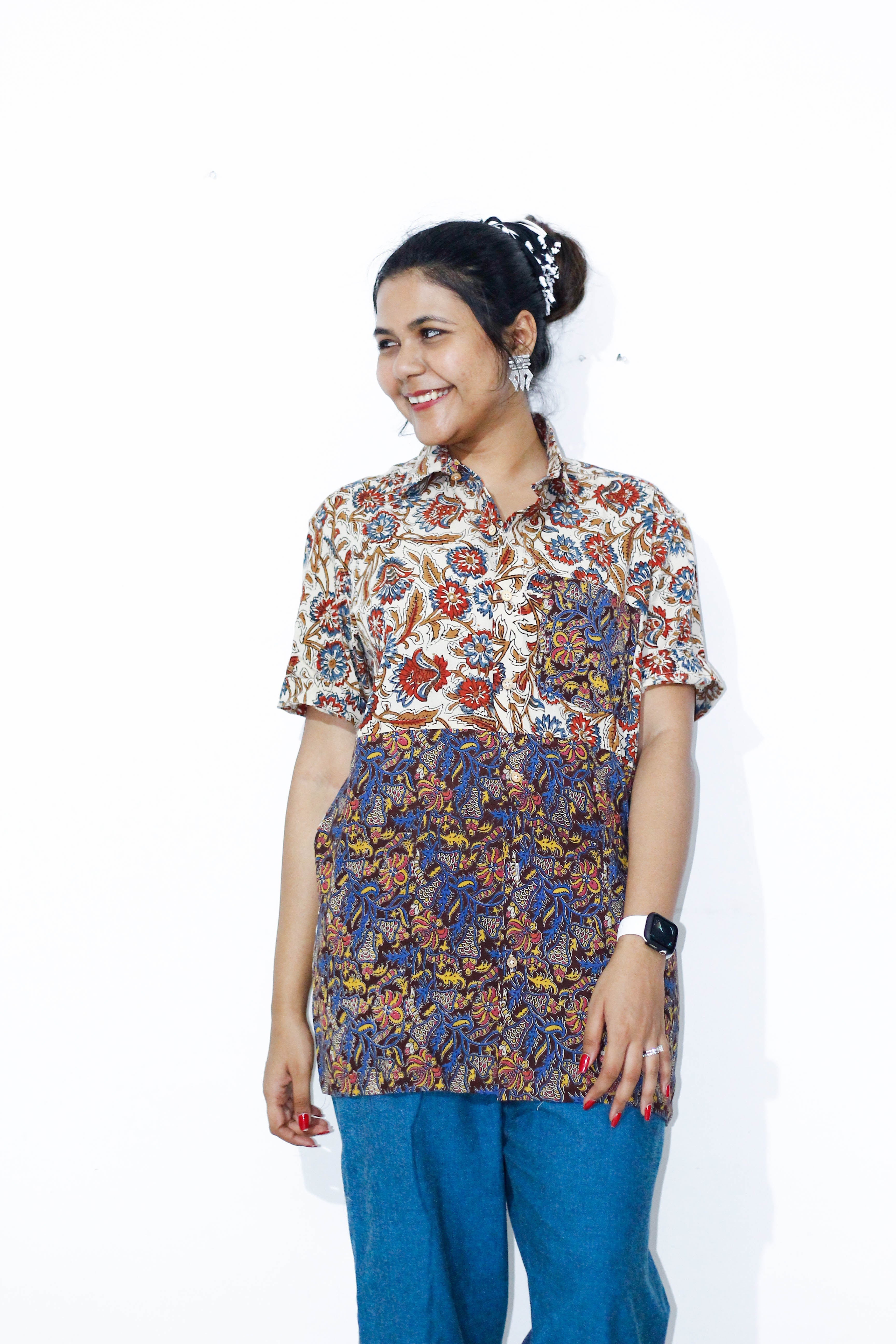 Cotton handblock shirt- Size 42