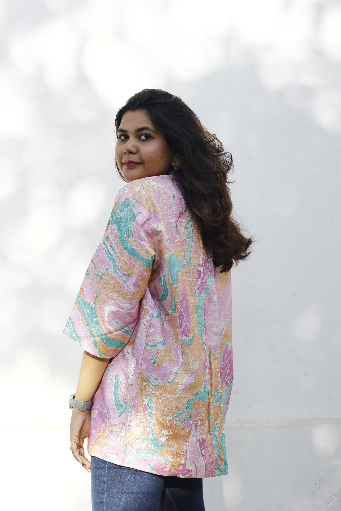 Marble dye kimono jacket - 2
