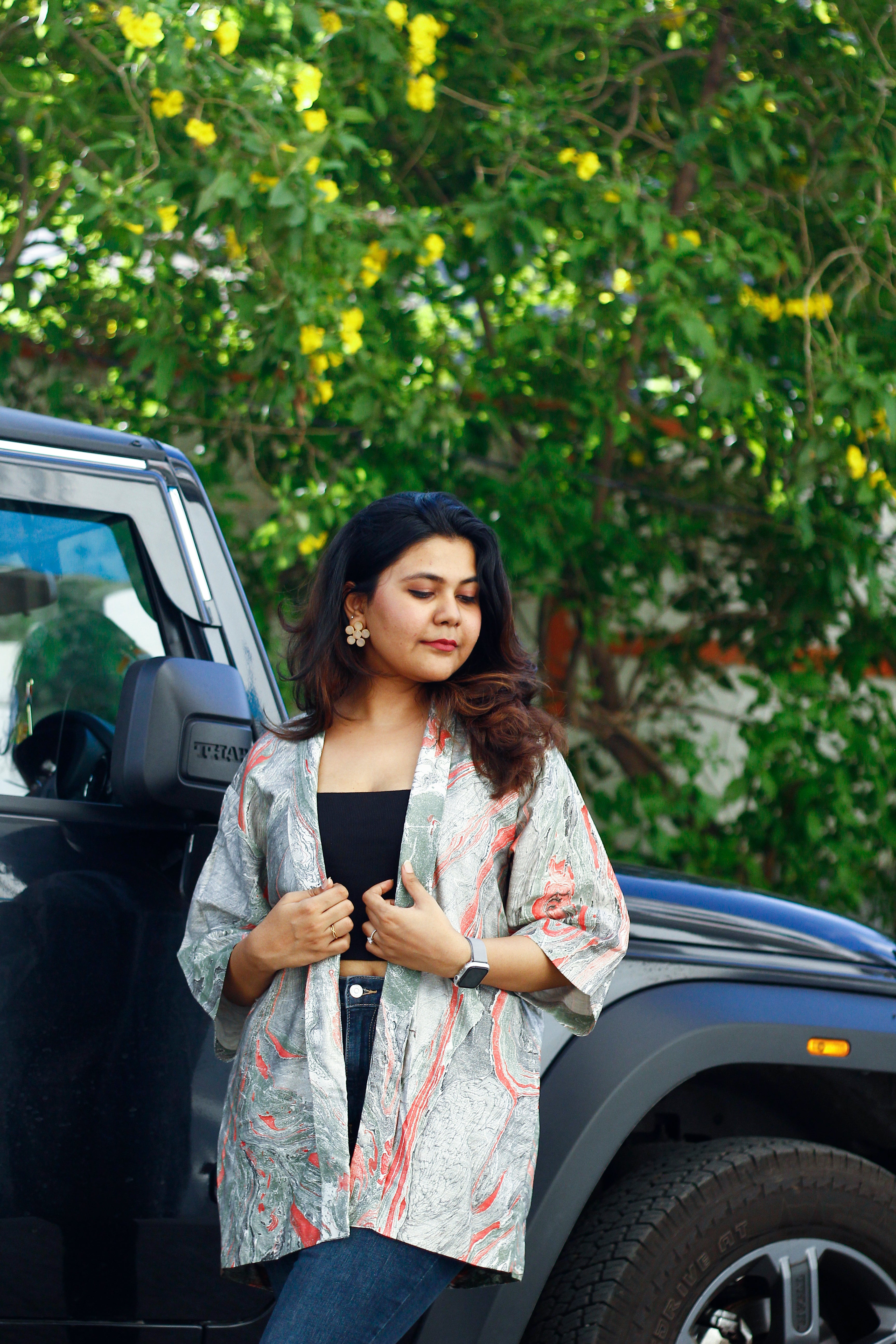 Marble dye kimono jacket - 3