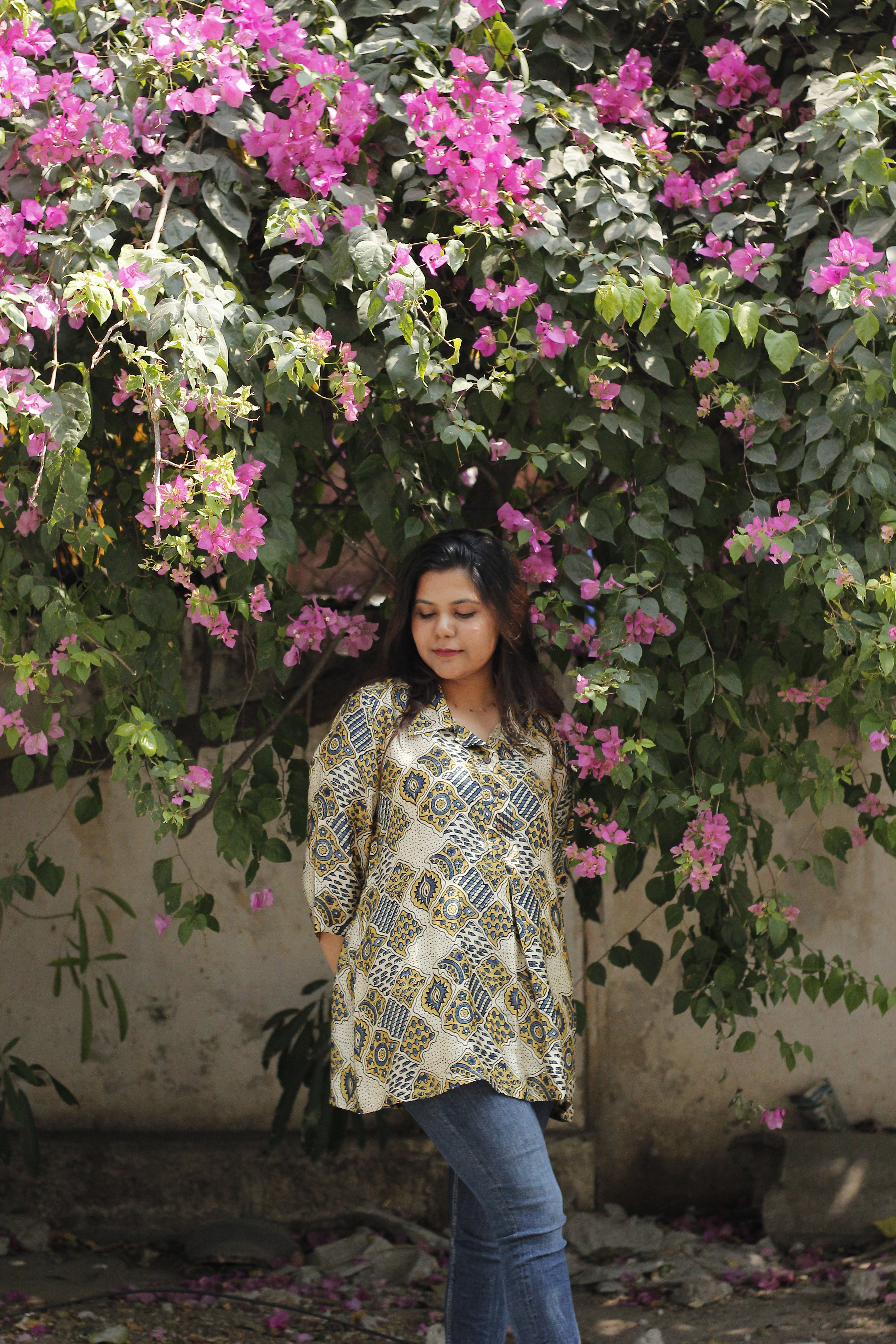 Ajrakh modal silk top