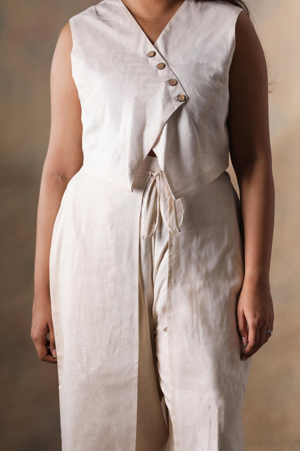 Hola chica linen co - ord set - Beige - Aamvi