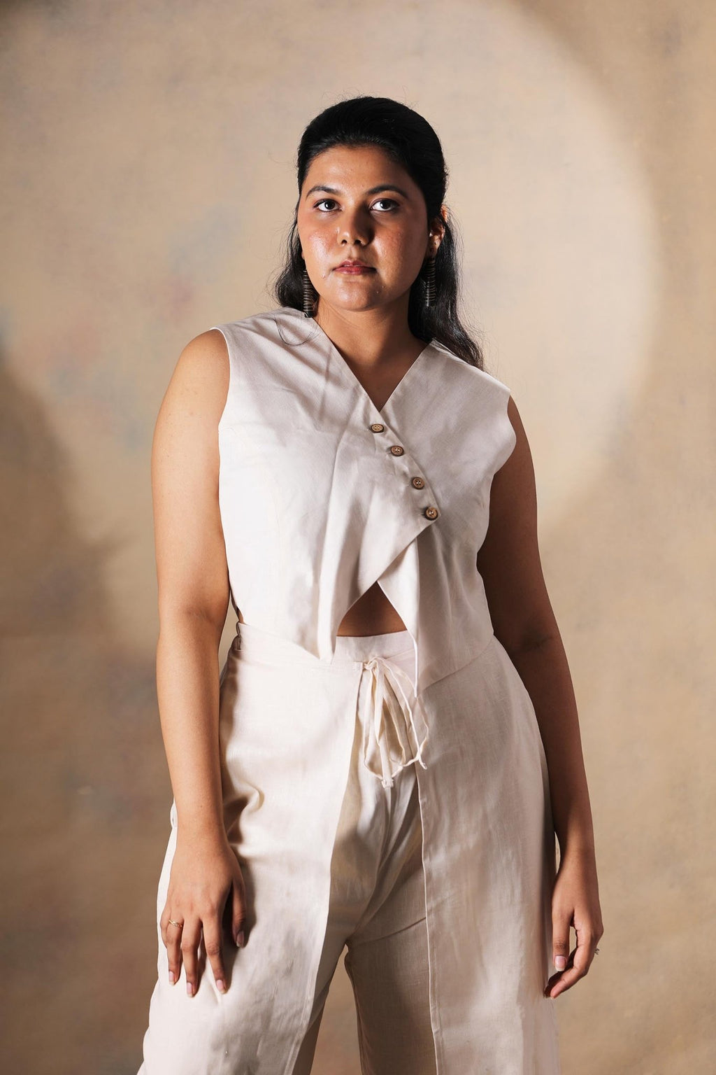Hola chica linen co - ord set - Beige - Aamvi