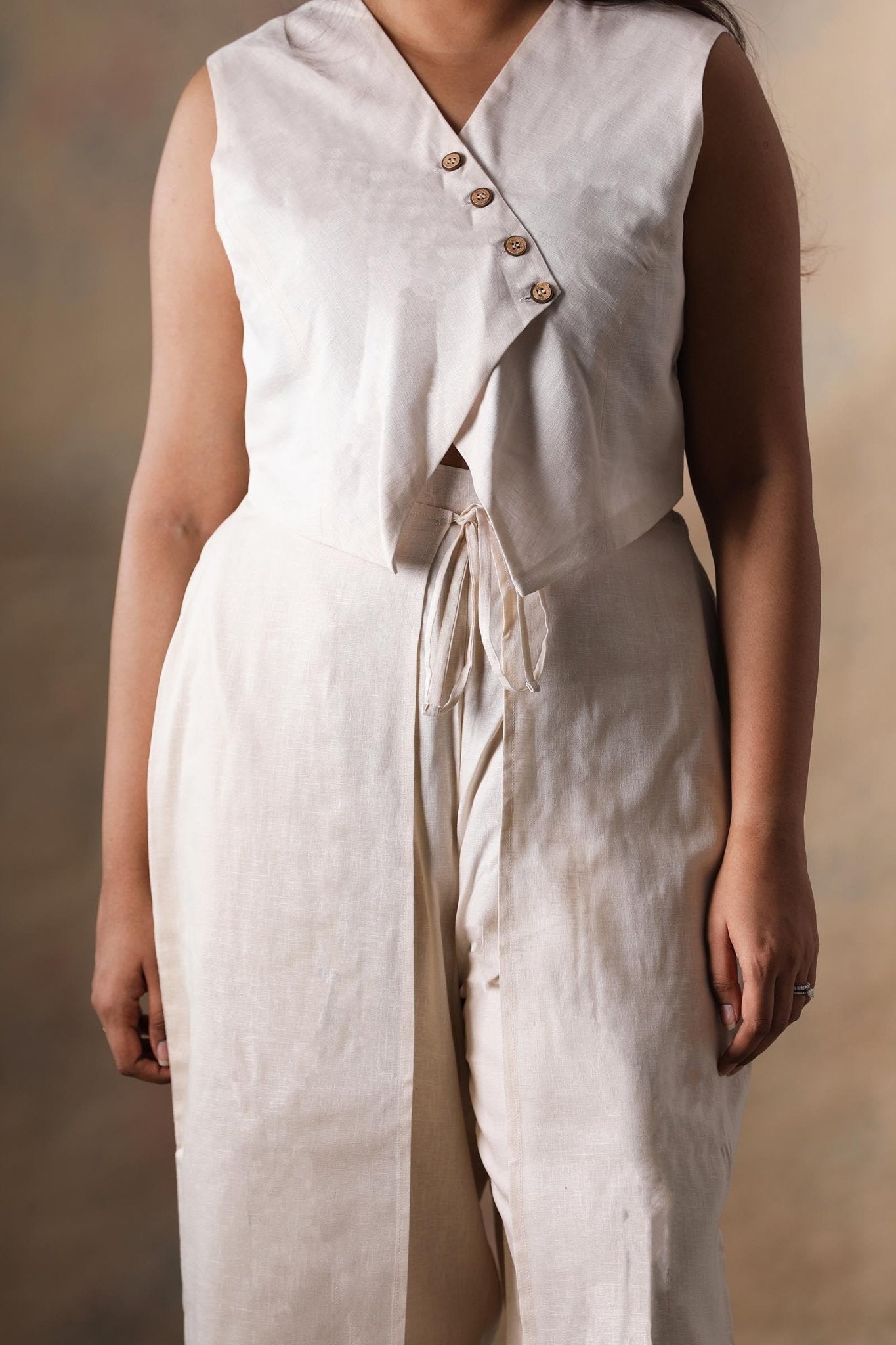 Hola chica linen co - ord set - Beige - Aamvi