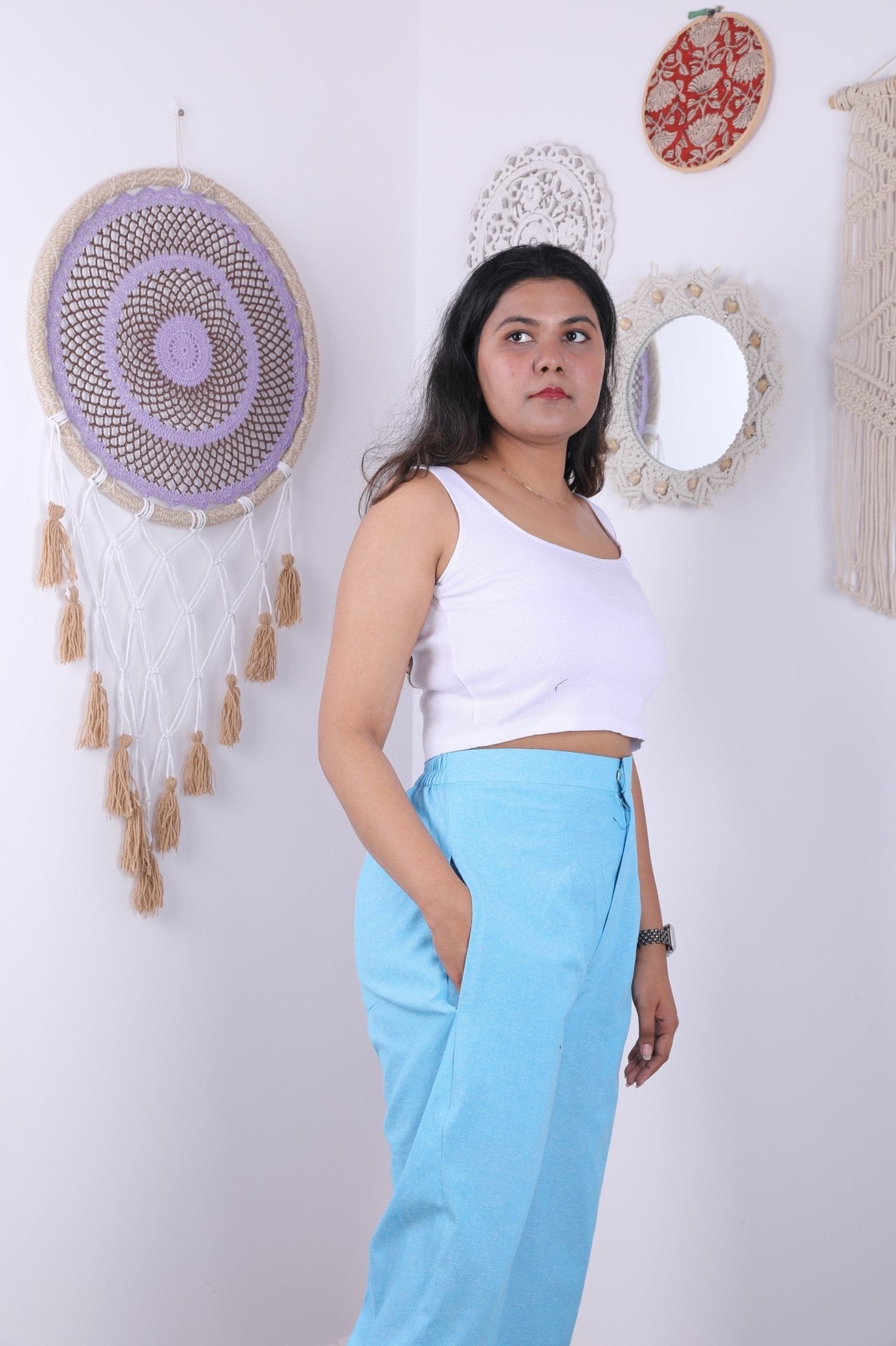 Hustler pants 2.0 light blue - Aamvi