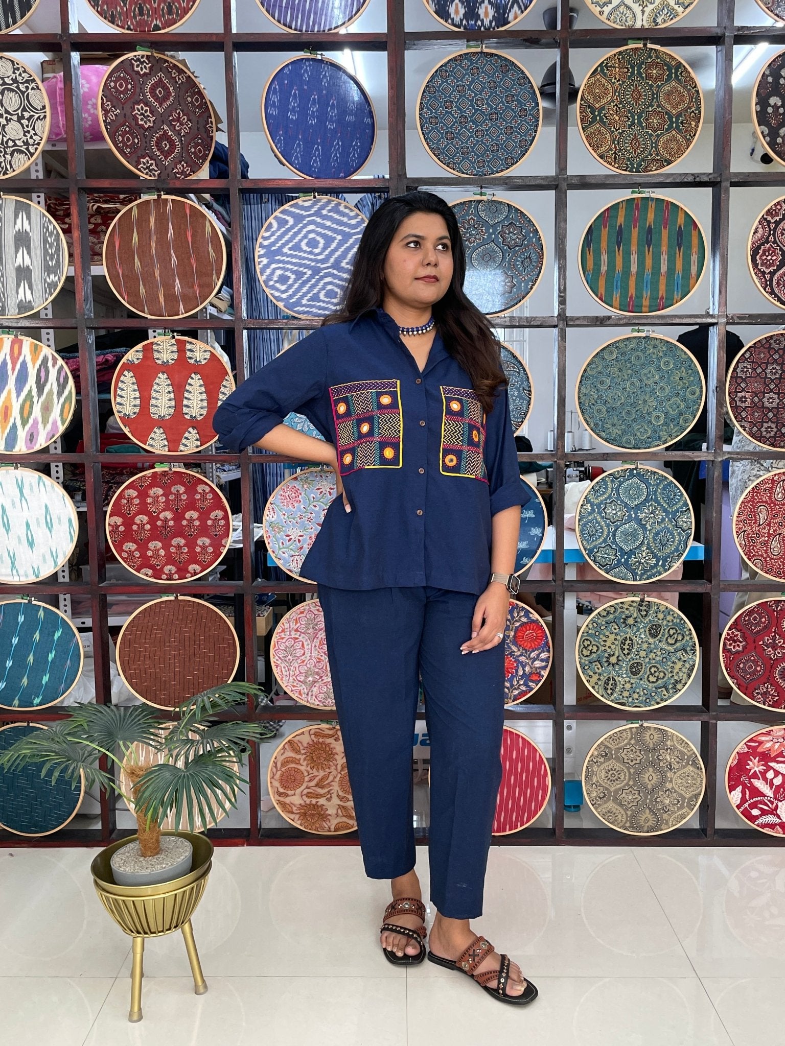 Lambani shirt/set - Blue - Shipping time 15 - 20 days. - Aamvi