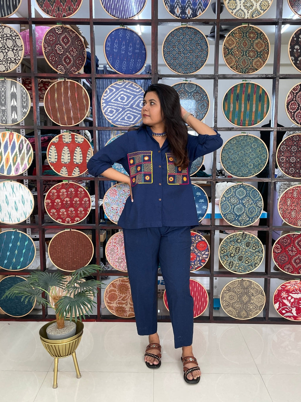 Lambani shirt/set - Blue - Shipping time 15 - 20 days. - Aamvi