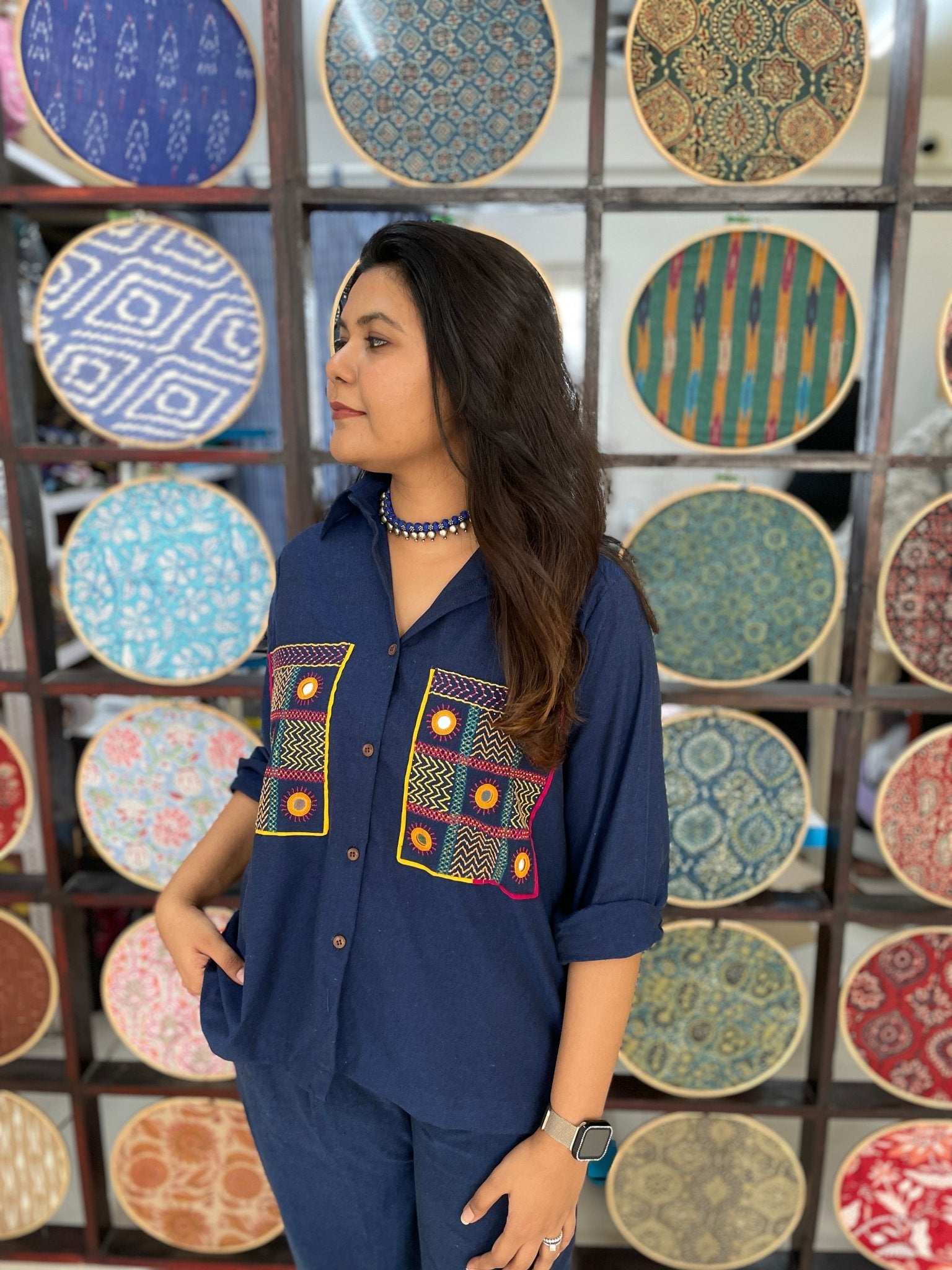 Lambani shirt/set - Blue - Shipping time 15 - 20 days. - Aamvi