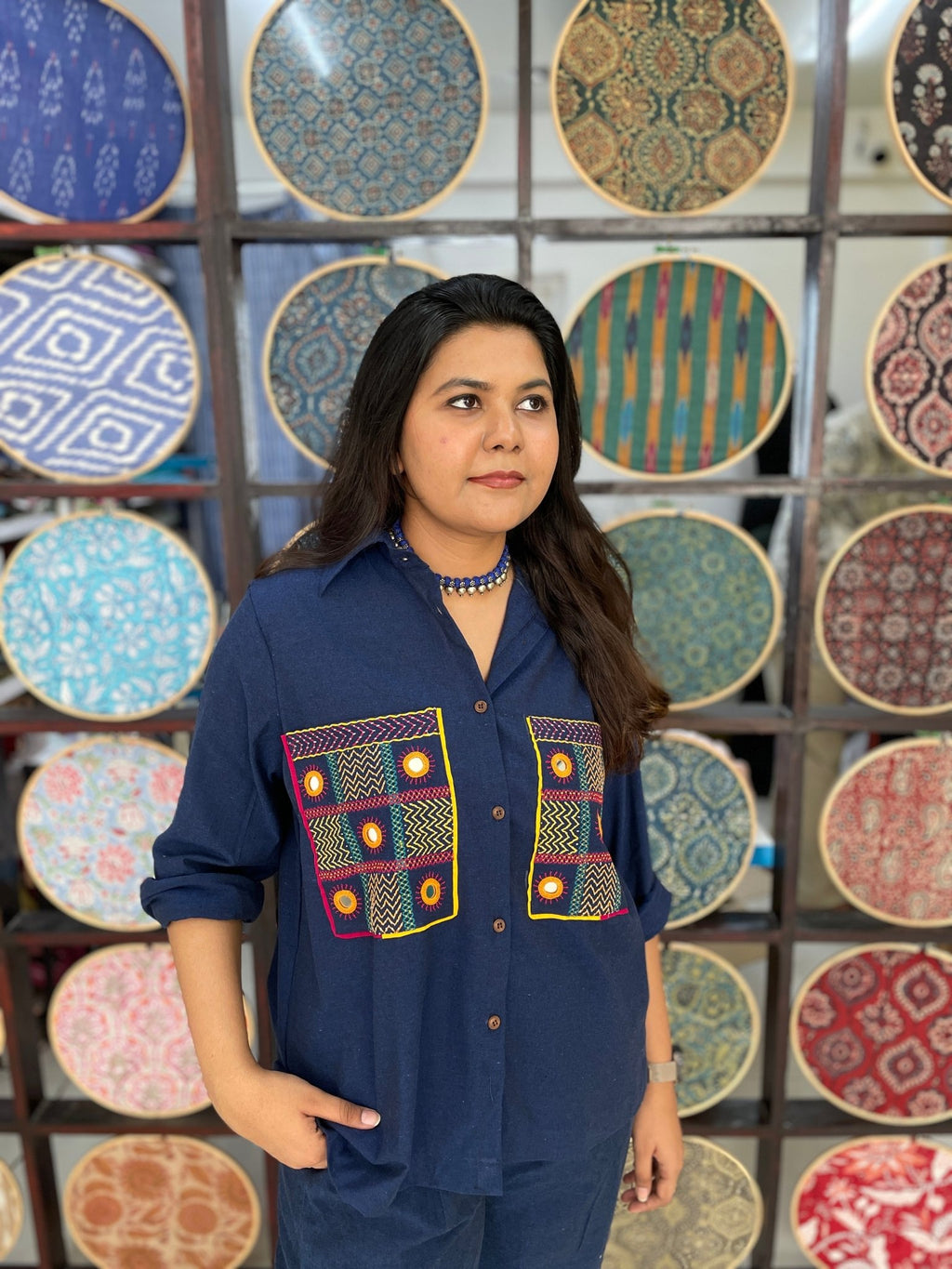 Lambani shirt/set - Blue - Shipping time 15 - 20 days. - Aamvi