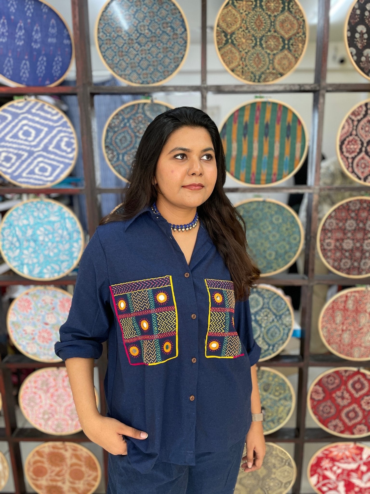 Lambani shirt/set - Blue - Shipping time 15 - 20 days. - Aamvi